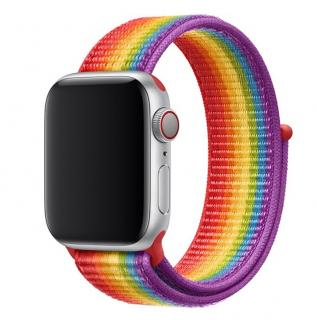 Nylonový remienok na Apple Watch na suchý zips - Dúhový 42/44/45/49mm, Dúhový