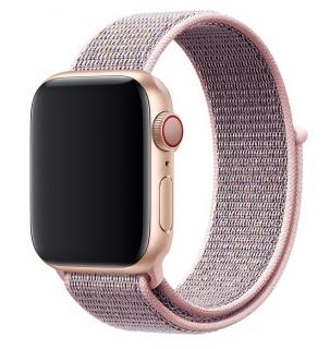 Nylonový remienok na Apple Watch na suchý zips - Tmavo ružový 38/40/41mm, Tmavo Ružový