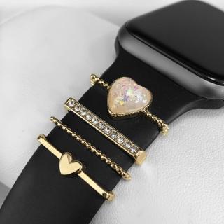 Ozdoba na remienok Apple Watch Gold Heart