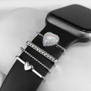 Ozdoba na remienok Apple Watch Silver Heart