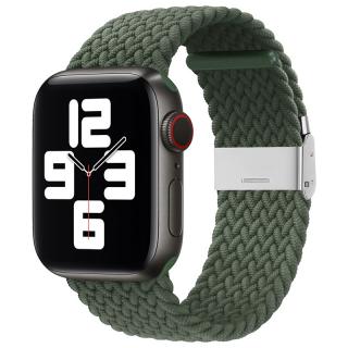 Pletený remienok na Apple Watch s prackou - Army green 38/40/41mm, Army Green