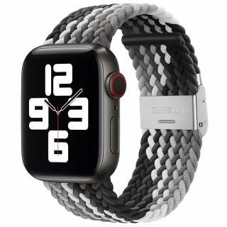 Pletený remienok na Apple Watch s prackou - Čierno biely 38/40/41mm, Čierno-biely