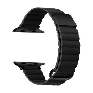 Prémiový kožený magnetický loop na Apple Watch - Čierny 38/40/41mm, Čierny