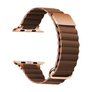 Prémiový kožený magnetický loop na Apple Watch - Hnedý 38/40/41mm, Hnedý