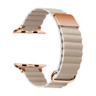 Prémiový kožený magnetický loop na Apple Watch - Kávový 38/40/41mm, Kávový