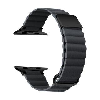 Prémiový kožený magnetický loop na Apple Watch - Šedý 38/40/41mm, Sivý