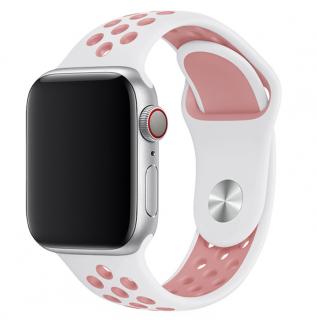 Športový remienok na Apple Watch - Bielo-ružový 38/40/41mm, Bielo-ružový, Pánsky - L/XL (15 - 21cm)