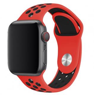 Športový remienok na Apple Watch - Červeno-čierny 38/40/41mm, Červeno-čierny, Dámsky - S/M (12 - 18cm)