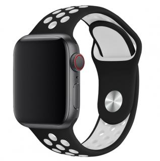 Športový remienok na Apple Watch - Čierno-biely 38/40/41mm, Čierno-biely, Dámsky - S/M (12 - 18cm)