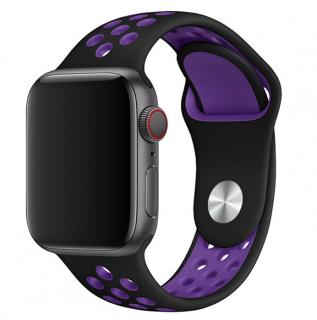 Športový remienok na Apple Watch - Čierno-fialový 38/40/41mm, Čierno-fialový, Dámsky - S/M (12 - 18cm)