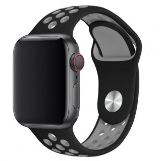 Športový remienok na Apple Watch - Čierno-sivý 38/40/41mm, Čierno-sivý, Pánsky - L/XL (15 - 21cm)