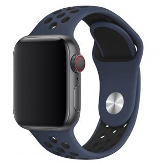 Športový remienok na Apple Watch - Navy modrý-čierny 38/40/41mm, Navy modrá-čierny, Pánsky - L/XL (15 - 21cm)