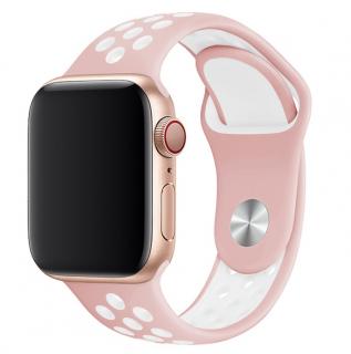 Športový remienok na Apple Watch - Ružovo-biely 38/40/41mm, Ružovo-biely, Dámsky - S/M (12 - 18cm)