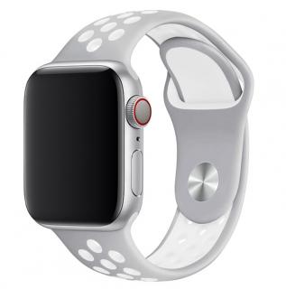 Športový remienok na Apple Watch - Šedo-biely 38/40/41mm, Šedo-biely, Dámsky - S/M (12 - 18cm)