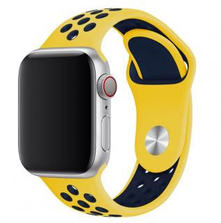 Športový remienok na Apple Watch - Žlto-modrý 38/40/41mm, Žlto-modrý, Pánsky - L/XL (15 - 21cm)