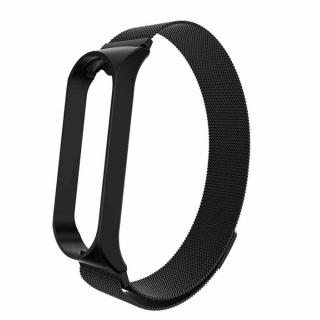 Xiaomi Mi Band 3/4/5/6 remienok Milánsky ťah II - Magnetický Čierna