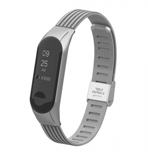 Xiaomi Mi Band 3/4 náhradný náramok - MT kovový Strieborná