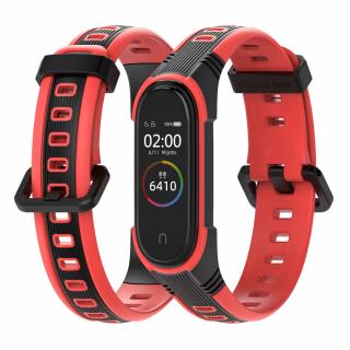 Xiaomi Mi Band 3/4 náhradný náramok - Odolný Čierna-červená