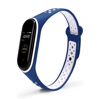 Xiaomi Mi Band 3/4 náhradný náramok - Športový priedušný perforovaný Modro biela