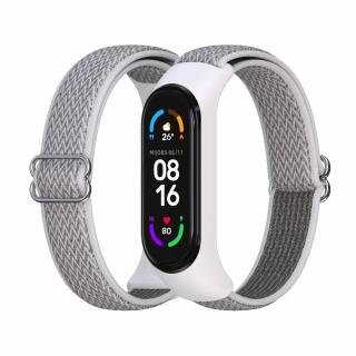 Xiaomi Mi Band 5/6 náhradný náramok - Nylon s prackou Biela