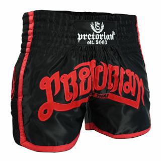 Muay Thai trenky - Pretorian - Elite - čierne/červený nápis (Muay Thai trenky - Pretorian - Elite - čierne/červený nápis)