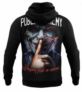 Public Enemy Mikina - Trzymaj Jezyk Za Zebami s kapucňou (Public Enemy Mikina - Trzymaj Jezyk Za Zebami)