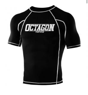 Rashguard - Octagon - Fight Wear - čierna/biela (Rashguard - Octagon - Fight Wear - čierna/biela)