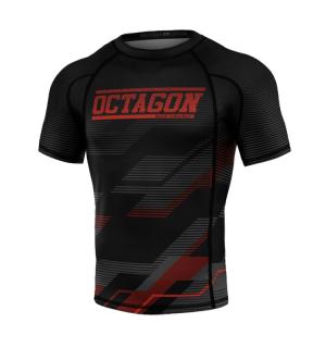 Rashguard - Octagon - Racer - čierna/červená (Rashguard - Octagon - Racer - čierna/červená)