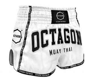 Trenky Muay Thai - Octagon - Kolekcia 2023 - biela/čierna (Trenky Muay Thai - Octagon - Kolekcia 2023 - biela/čierna)