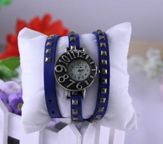 Vintage Retro Punk hodinky modré
