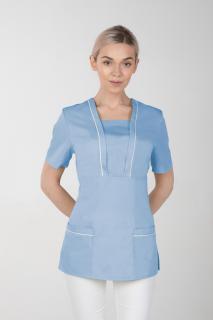-10% Dámska farebná zdravotnícka blúzka M-054, svetlo modrá, 38 (Zdravotnícke oblečenie)