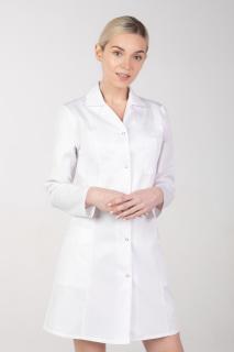 -10% Dámska zdravotnícka zástera s dlhým rukávom M-092T, biela, 40 (Zdravotnícke oblečenie)