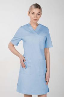 -10% Dámske zdravotnícke šaty M-076F, svetlo modrá, 36 (Zdravotnícke oblečenie)