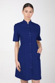 -10% Dámske zdravotnícke šaty so stojačikom  M-141TK, tmavo modrá, 50 (Zdravotnícke oblečenie)