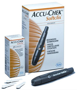 Accu-Chek Softclix Kit, Odberová autolanceta + 25 Accu-Chek Softclix Lancet (Glukomer)