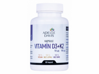 Adelle Davis Vitamín D3+K2 60kps (Vitamíny a doplnky výživy)