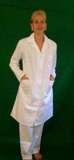 Biely lekársky plášť : Dámsky : Moderný strih, 42 (Zdravotnícke oblečenie)