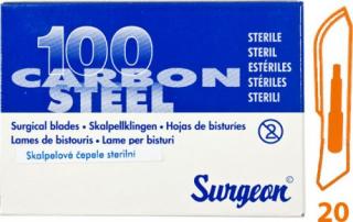 Čepielka SURGEON č.20 -BAL. (100ks) (Chirurgické nástroje)