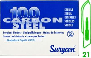 Čepielka SURGEON č.21 -BAL. (100ks) (Chirurgické nástroje)