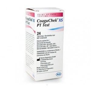 CoaguChek® XS (24 tests), testovacie prúžky pre stanovenie protrombínového času  (Profesionálny glukomer)