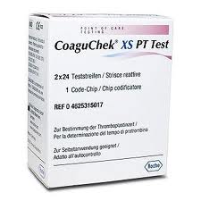 CoaguChek® XS (2x24 tests), testovacie prúžky pre stanovenie protrombínového čas (Profesionálny glukomer)