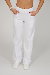 Dámske nohavice v páse do gumy so šnúrkou, biela farba, 36 (Zdravotnícke oblečenie)