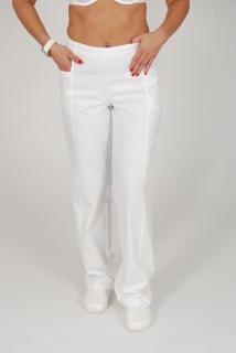 Dámske nohavice vpredu pevný pás, vzadu guma, biela farba, 34 (Zdravotnícke oblečenie)