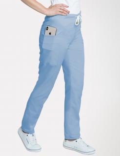 Dámske zdravotnícke nohavice s elastanom M-200X, svetlo modrá (Zdravotnícke oblečenie)