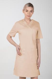 Dámske zdravotnícke šaty M-076F, béžová (Zdravotnícke oblečenie)