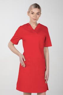 Dámske zdravotnícke šaty M-076F, červená (Zdravotnícke oblečenie)