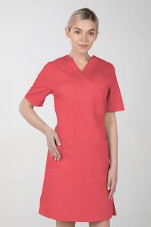 Dámske zdravotnícke šaty M-076F, koralová (Zdravotnícke oblečenie)