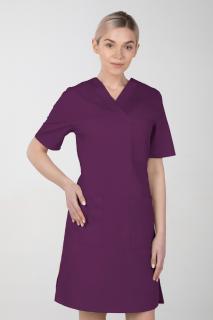 Dámske zdravotnícke šaty M-076F, slivková (Zdravotnícke oblečenie)
