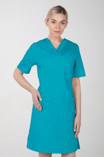 Dámske zdravotnícke šaty M-076F, tyrkysová (Zdravotnícke oblečenie)