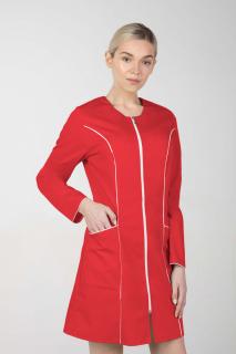 Dámske zdravotnícke šaty s dlhými rukávmi M-173G, červená (Zdravotnícke oblečenie)